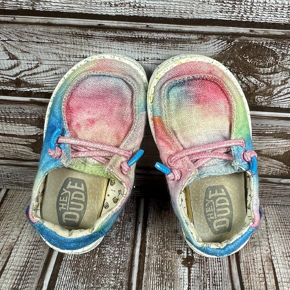 HEY DUDE Wendy Toddler Dreamer Girl's 7 K7 Multicolor Comfort Sneakers Shoes - Picture 6 of 9